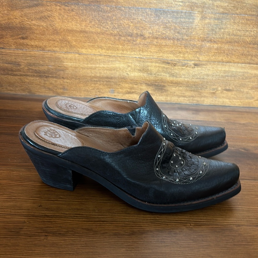Black mules. 90s.